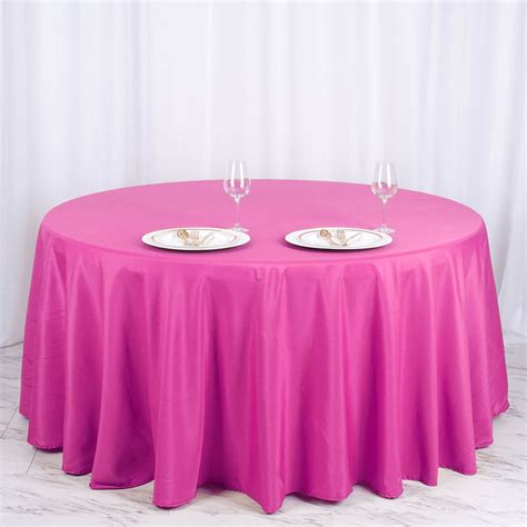 120 In Fuchsia Seamless Polyester Tablecloth