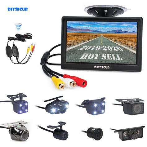 Diysecur Wireless 5 Car Rearview Monitor Auto Parking Vedio Led