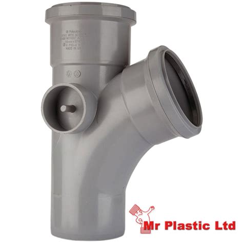 Polypipe Mm Ring Seal Push Fit Soil And Vent Pipe Fittings In Grey