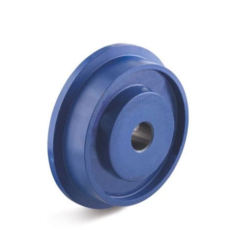 Roue à boudin en fonte grise Ø 75 bleu moyeu lisse trou d axe Ø 20 mm