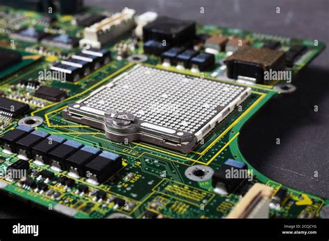 Footprint For The Microprocessor On The Motherboard Of The Beech Laptop