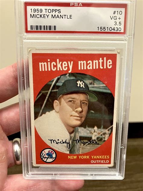 1959 Topps Mickey Mantle 10 PSA 3 Centered And Very Nice Color EBay