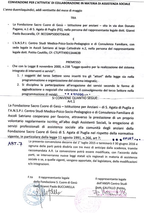 Convenzione Tra Anspi Centro Studi Di Ascoli Satriano E Fondazione