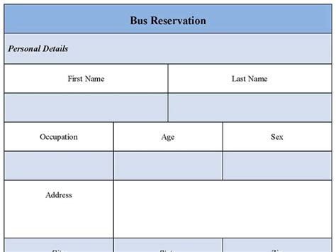 Bus Reservation Form Editable Pdf Forms