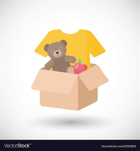 Donation Box Flat Icon Royalty Free Vector Image