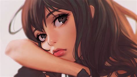 Chica Anime Pensando Fondo De Pantalla K Hd Id