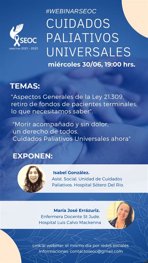 Webinar Cuidados Paliativos Universales Seoc Cl Sociedad Chilena De