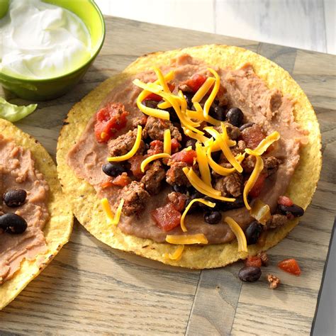 Black Bean And Beef Tostadas Recipe Taste Of Home