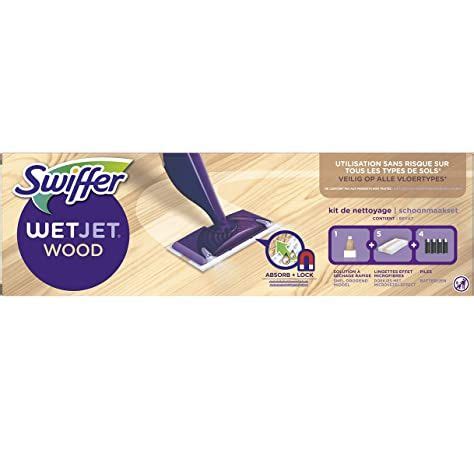 Swiffer WetJet Kit Complet Balai Kit 5 Lingettes 1 Nettoyant Liquide