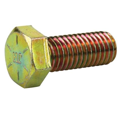 Everbilt In Tpi X In Zinc Plated Yellow Grade Hex Bolt