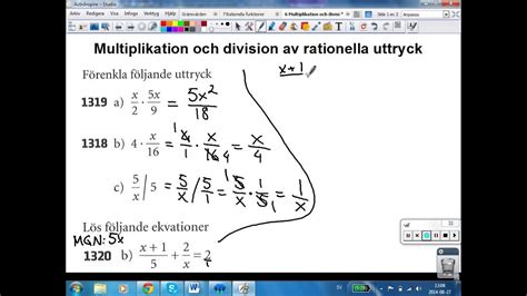 Multiplikation Och Division Av Rationella Uttryck Youtube