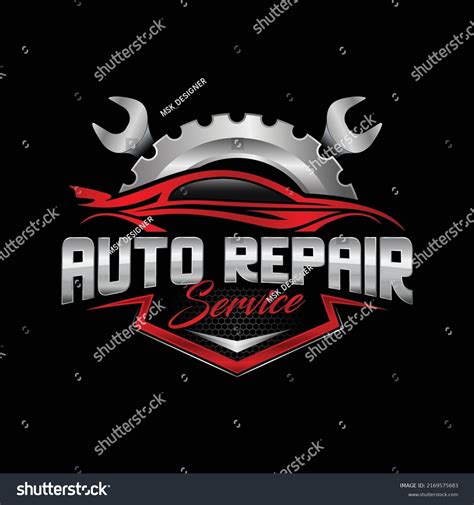 Auto Repair Service Logo Badge Emblem Stock Vector Royalty Free