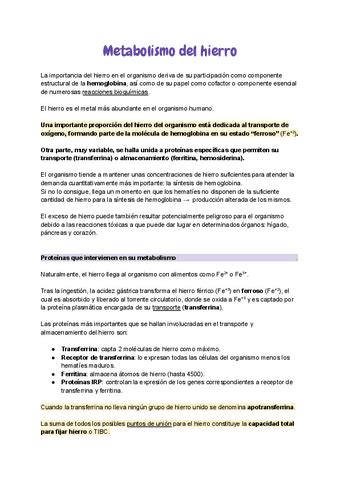 Metabolismo Del Hierro Pdf