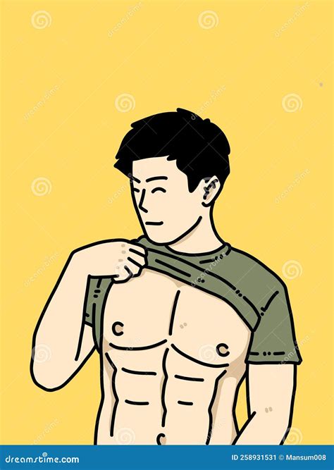 Cute Man Cartoon On Yellow Background Stock Illustration Illustration