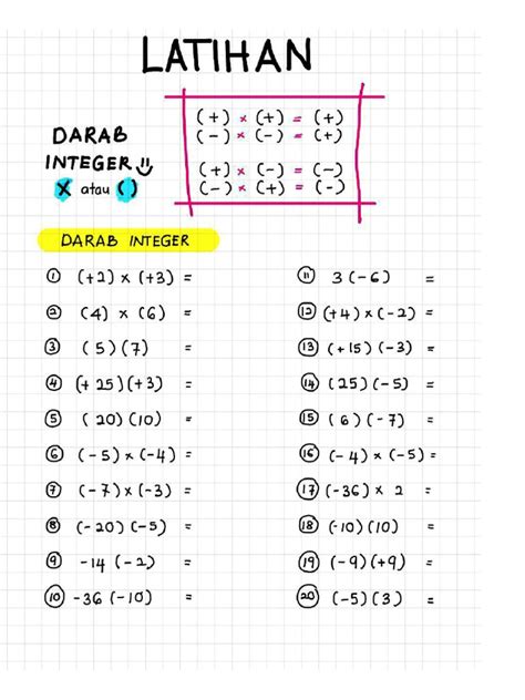 Latihan Integer Pdf