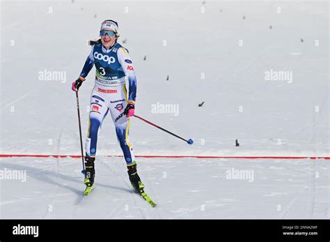 Sweden S Ebba Andersson Wins The Womens Skiathlon At The Fis