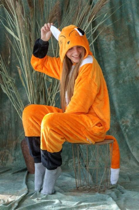 Fox Onesie Fox Pajamas Fox Onesie Adult Kigurumi Winter - Etsy