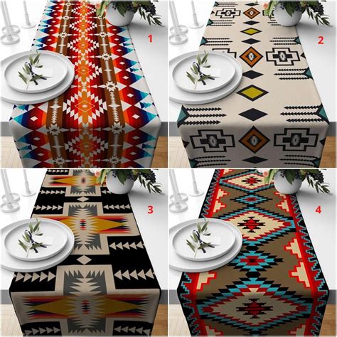 Southwestern Table Cover Kilim Design Table Runner Ethnic Print Table