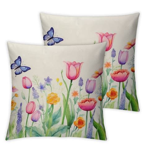 Obrewy 2 Piece Short Plush Pillowcase Set Universal 1 Spring Flower