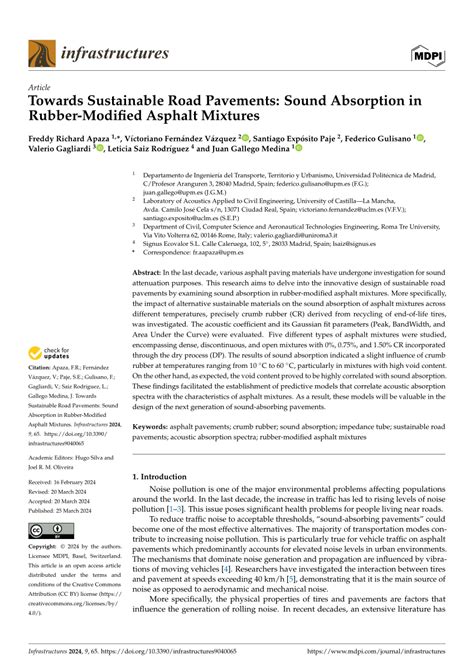 Pdf Towards Sustainable Road Pavements Sound Absorption In Rubber