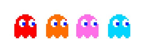 Pacman Ghosts Pixel Art