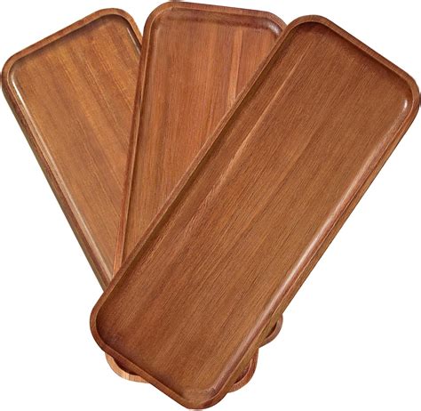 Amazon Solid Acacia Wood Serving Trays 14 X 5 5 Inches