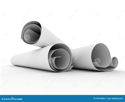 The Ends Of Loosely Rolled Up Papers Stock Illustration Illustration