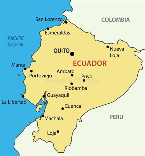 Republic Of Ecuador Map Vector Stock Vector Illustration Of