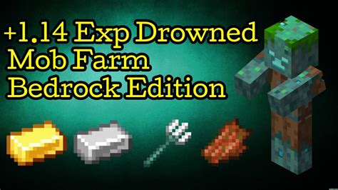 How To Create A Drowned Mob Farm Bedrock Edition Youtube