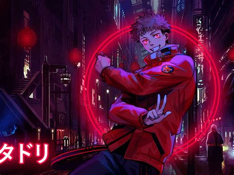 Jujutsu Kaisen Yuji Itadori Red Eyes Glowing • For You Anime