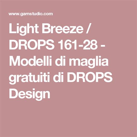 Light Breeze Drops Modelli Di Maglia Gratuiti Di Drops