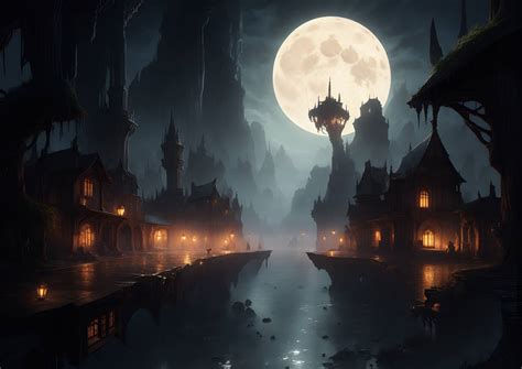 A Village Night Scene With Full Moon By Jafor Ahmad On Deviantart