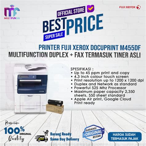 Promo Printer FUJI XEROX DocuPrint M455DF Multifunction Duplex Fax