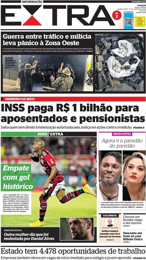 Capa Extra Edi O Quarta De Janeiro De