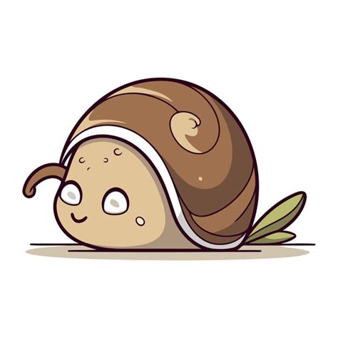 Lindo caracol de desenho animado ilustração vetorial isolada em fundo