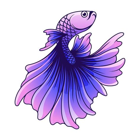 Betta Fisch Vektor Illustration Premium Vektor