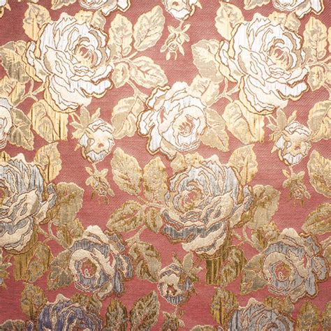 Deep Rose Gold Floral Metallic Brocade Brocade Floral Rose