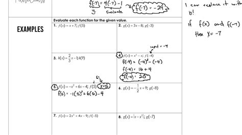 Function Notation Worksheets Library