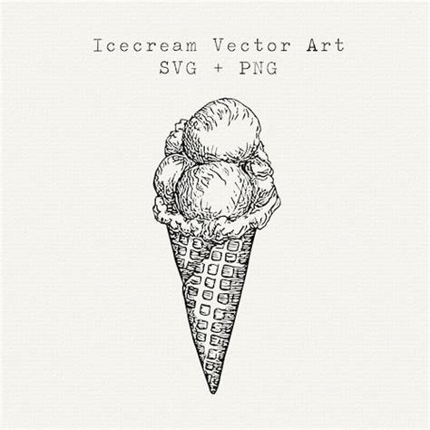 Ice Cream Cone Outline Svg Ice Cream Svg Ice Cream Cone Svg Etsy Israel