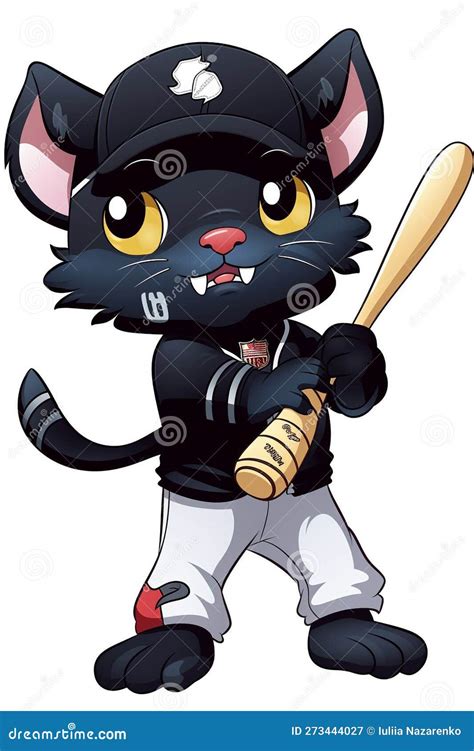 Portrait Of A Cat With A Baseball Bat. AI Genarated Royalty-Free Stock ...