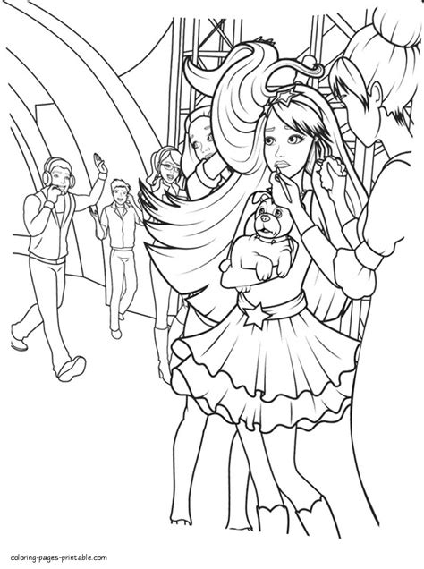 Barbie Princess And The Popstar Coloring Pages