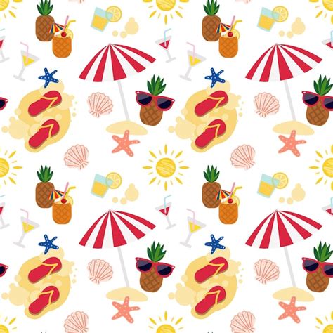 Premium Vector Summer Seamless Pattern