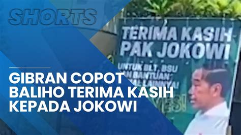 Gibran Tegas Copot Baliho Ucapan Terima Kasih Jokowi Di Solo Ternyata