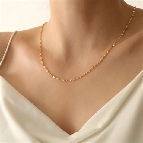 14k Gold Sparkle Chain Necklace Chain Necklace In Gold Filled And Rose