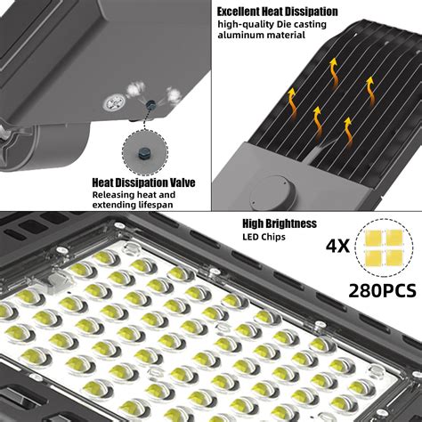 Led Parking Lot Shoebox Light W Outdoor Commercial Street Pole Area