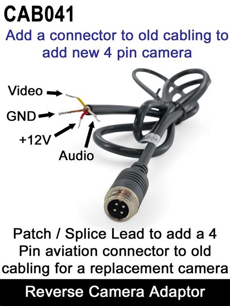 Reversing Cameras UK Ltd Reversing Camera Cable Adaptors Patch Lead