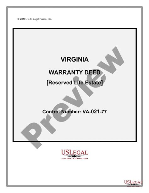 Virginia Life Estate Deed With Life Estate Us Legal Forms