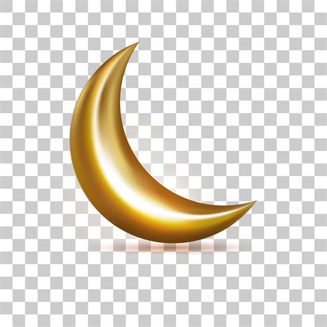 Crescent Moon Golden 3D And Transparent Background 7980492 Vector Art