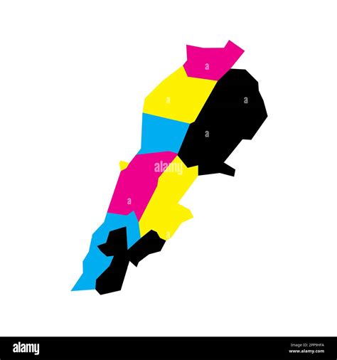 Lebanon Political Map Of Administrative Divisions Governorates Blank