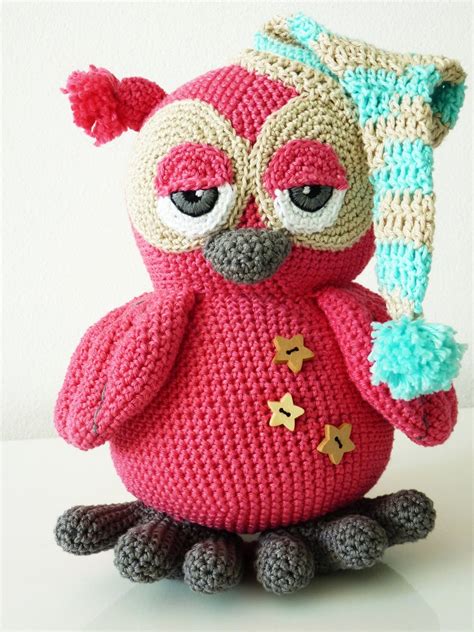 Crochet Pattern Owl Pinky Amigurumi PDF Cute Sleepy Pink Owl Etsy